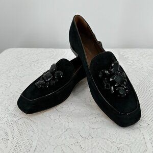Donald J. Pliner Leather Black Suede Loafer Slip on size 8.5